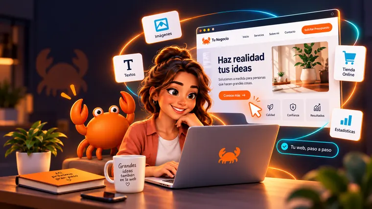 Una empresaria construye la web de su negocio con ayuda de la mascota de Mr Crab 7